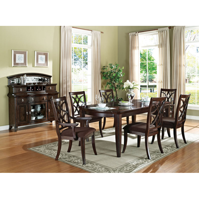 Canora Grey Rudisill 7 Piece Solid Wood Dining Set Wayfair